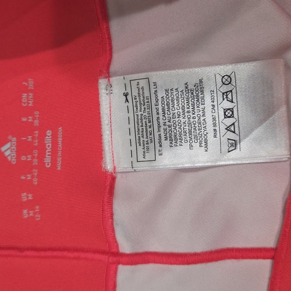 adidas Red and Pink Floral Leggings Size M - Picture 4 of 7